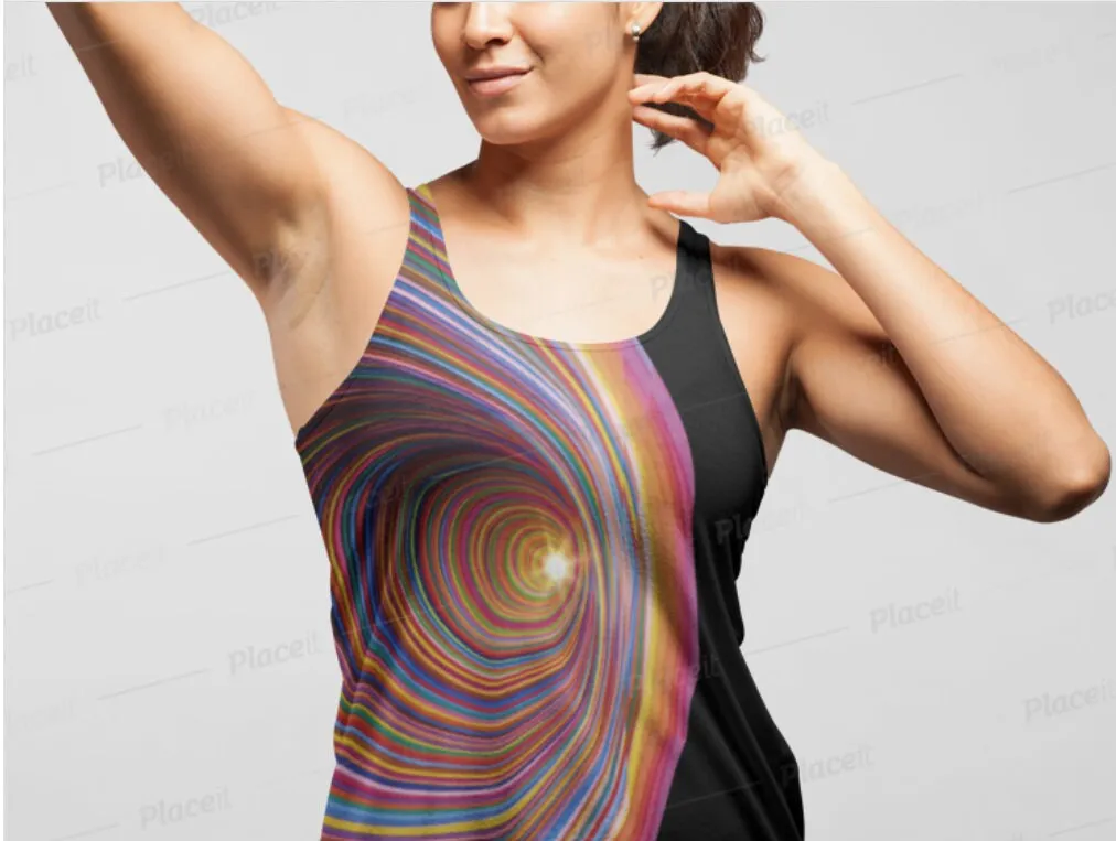 Rainbow Checker Vortex Lightweight Tank top, Women, 3D Printed,Christmas,Thanksgiving/Birthday/Graduation gift