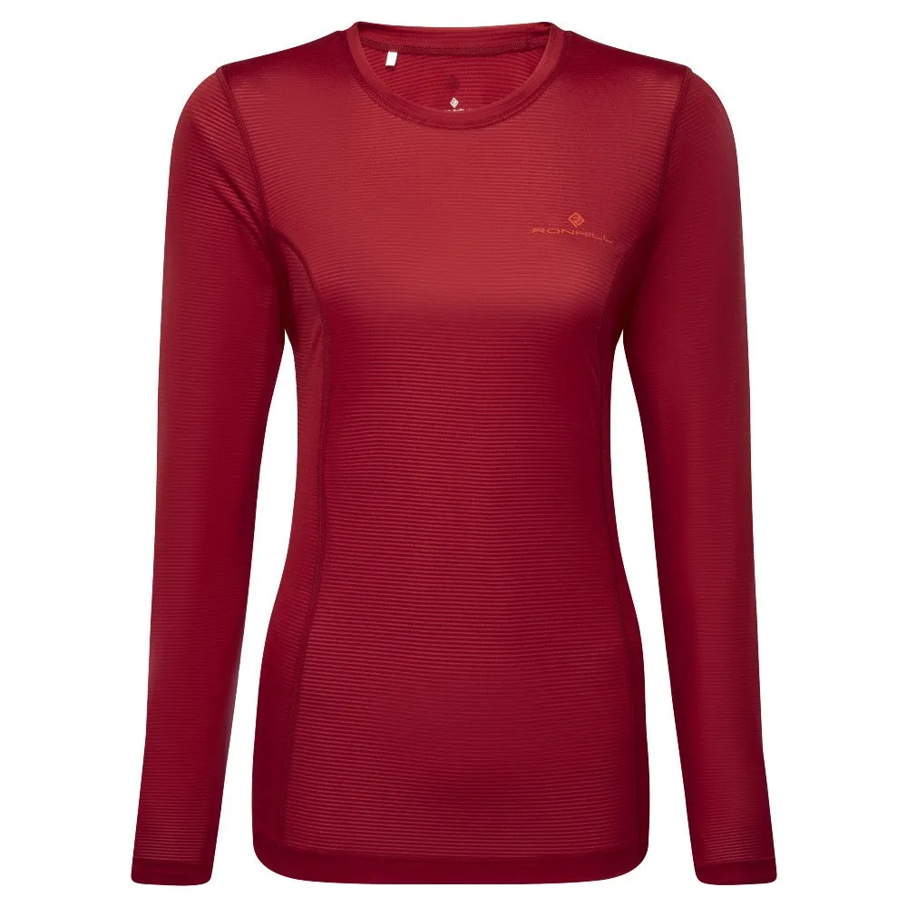 Ronhill Tech Long Sleeve Tee (Womens) - Â Jam/Flame