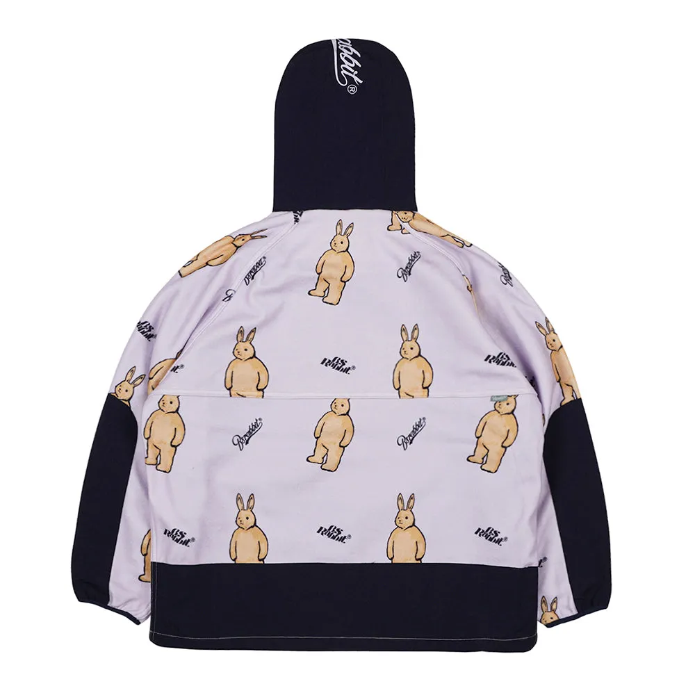 ROYAL FLEECE HOODED JACKET BIG BEAR RABBIT PURPLE