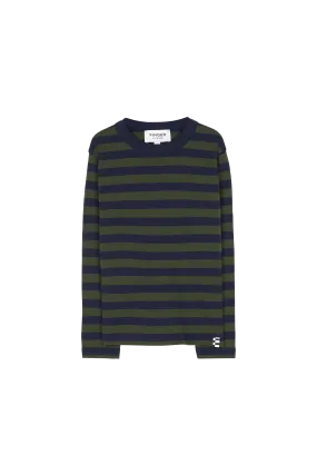 SAILING Navy / New Khaki Stripes - Long Sleeve T-Shirt