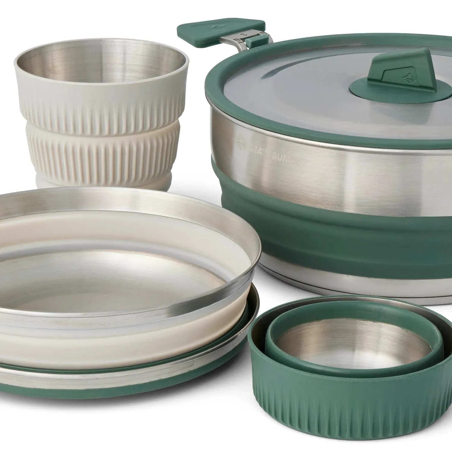 Sea to Summit Detour Stainless Steel One Pot Cook Set for 2 with 3L Pot - 5 Piece