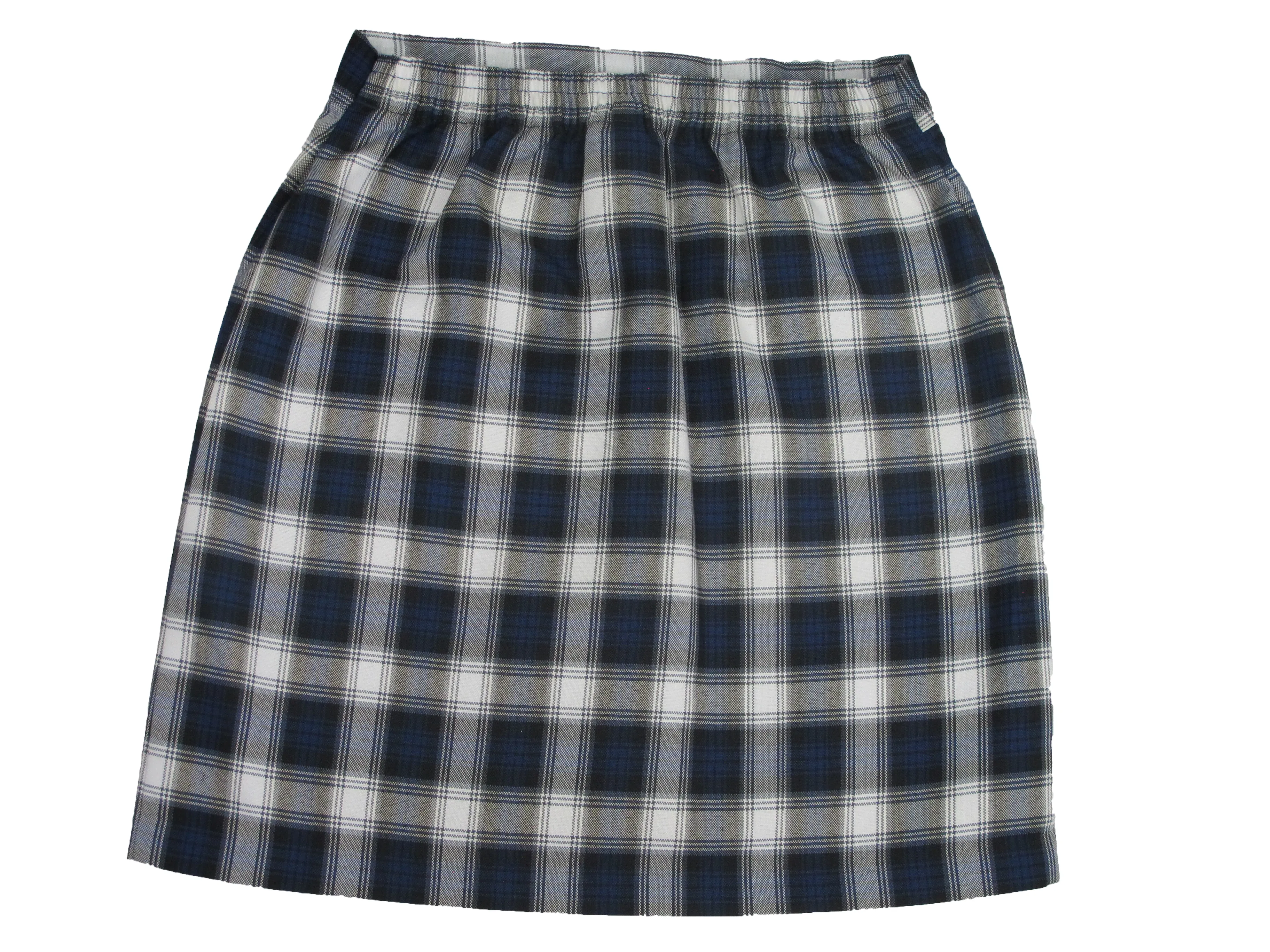 Skirt, Plaid #64 with Elastic Waist and Side Split