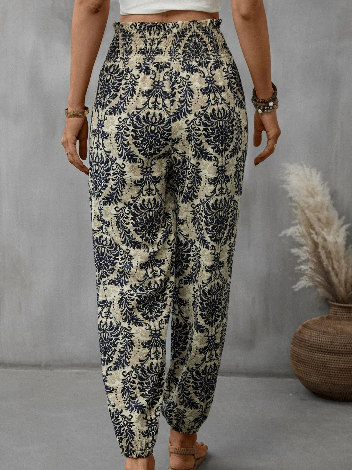 Smocked Waist Baggy Fit Pants - Culture Heaven Special