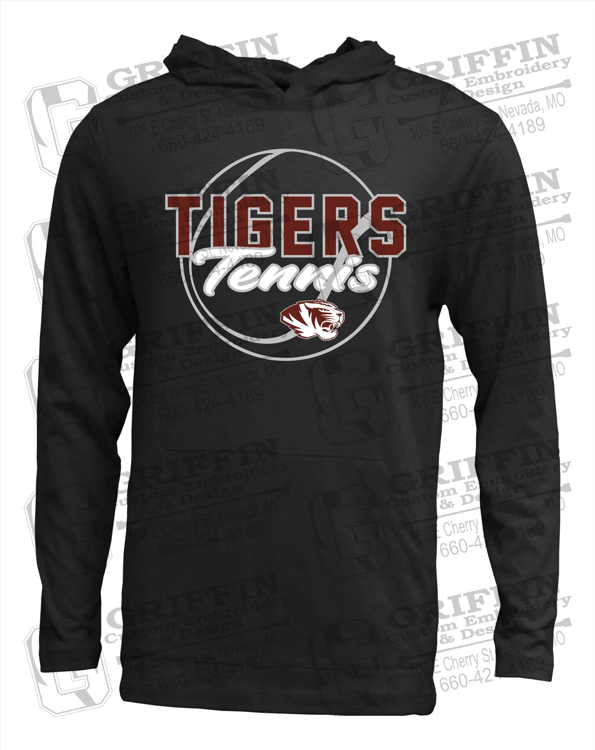 Soft-Tek T-Shirt Hoodie - Tennis - Nevada Tigers 23-X