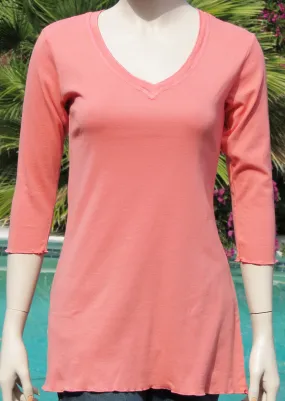 Solid V-Neck Top - Sunrise