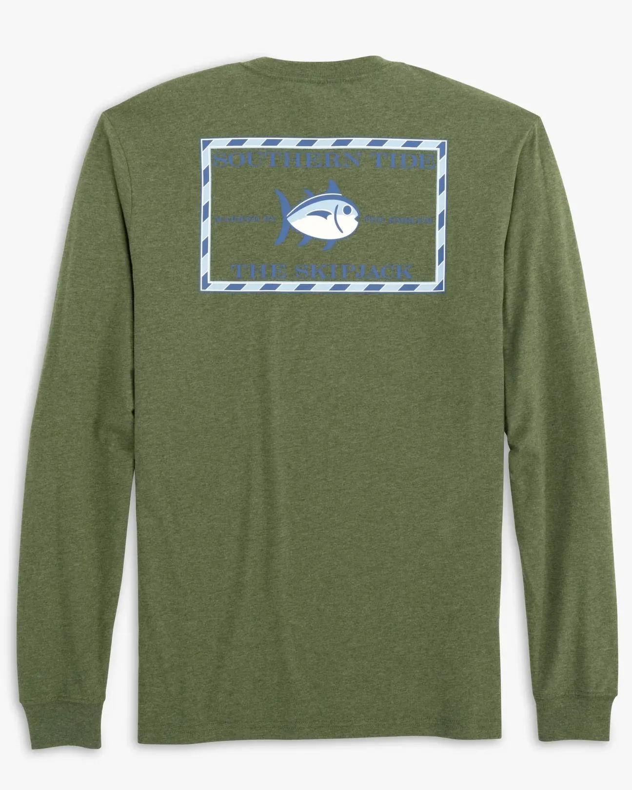 Southern Tide Men's Heather Original Skipjack Long Sleeve T-Shirt / Heather Hunter Green