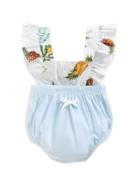 Stylish Infant Toddler Girl Pineapple Ruffle Romper Playsuit