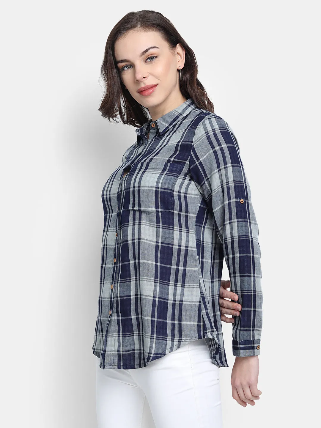 SUTI WOMEN RAYON STAPLE DOUBLE LAYER CASUAL SHIRT