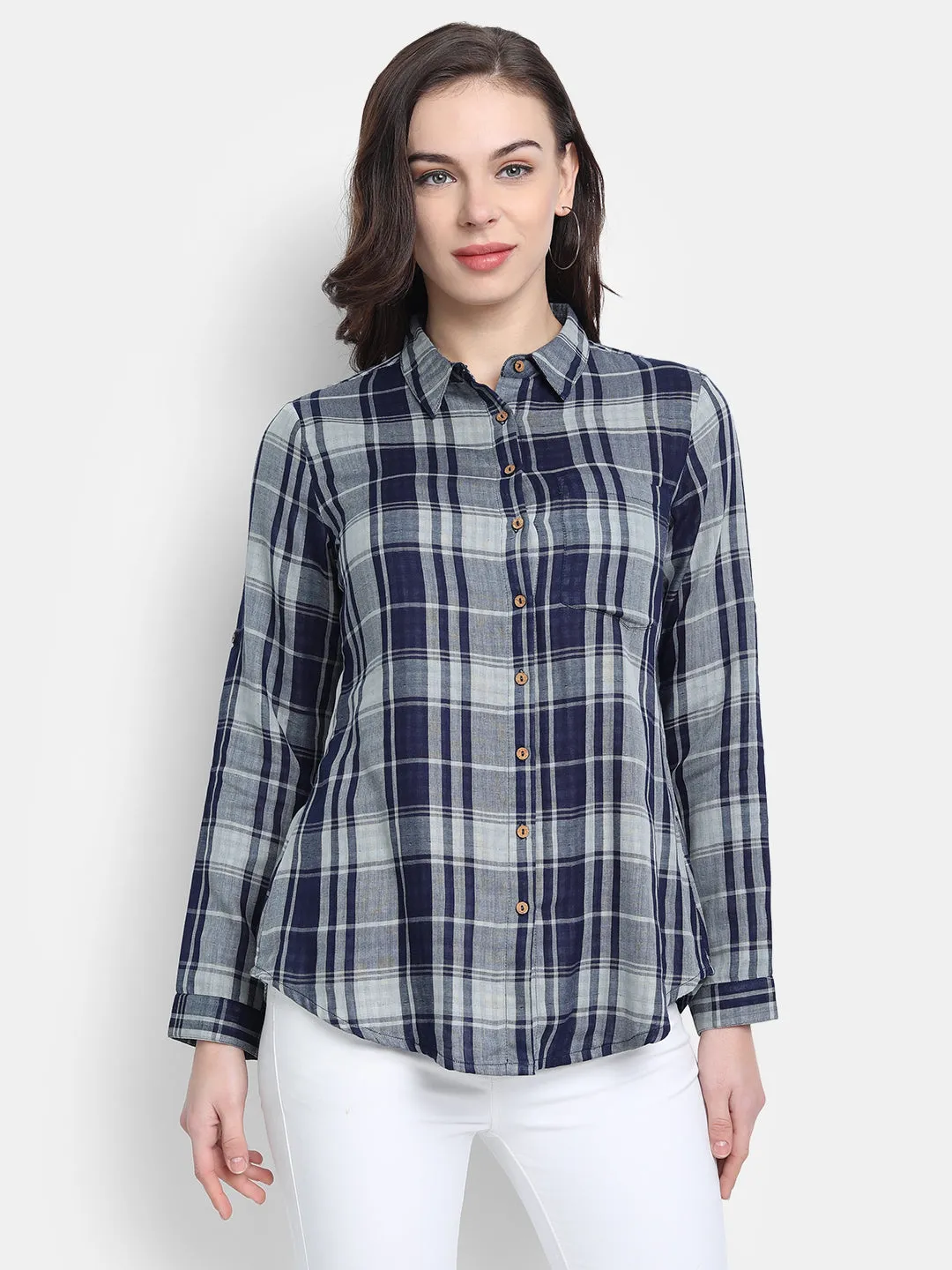 SUTI WOMEN RAYON STAPLE DOUBLE LAYER CASUAL SHIRT