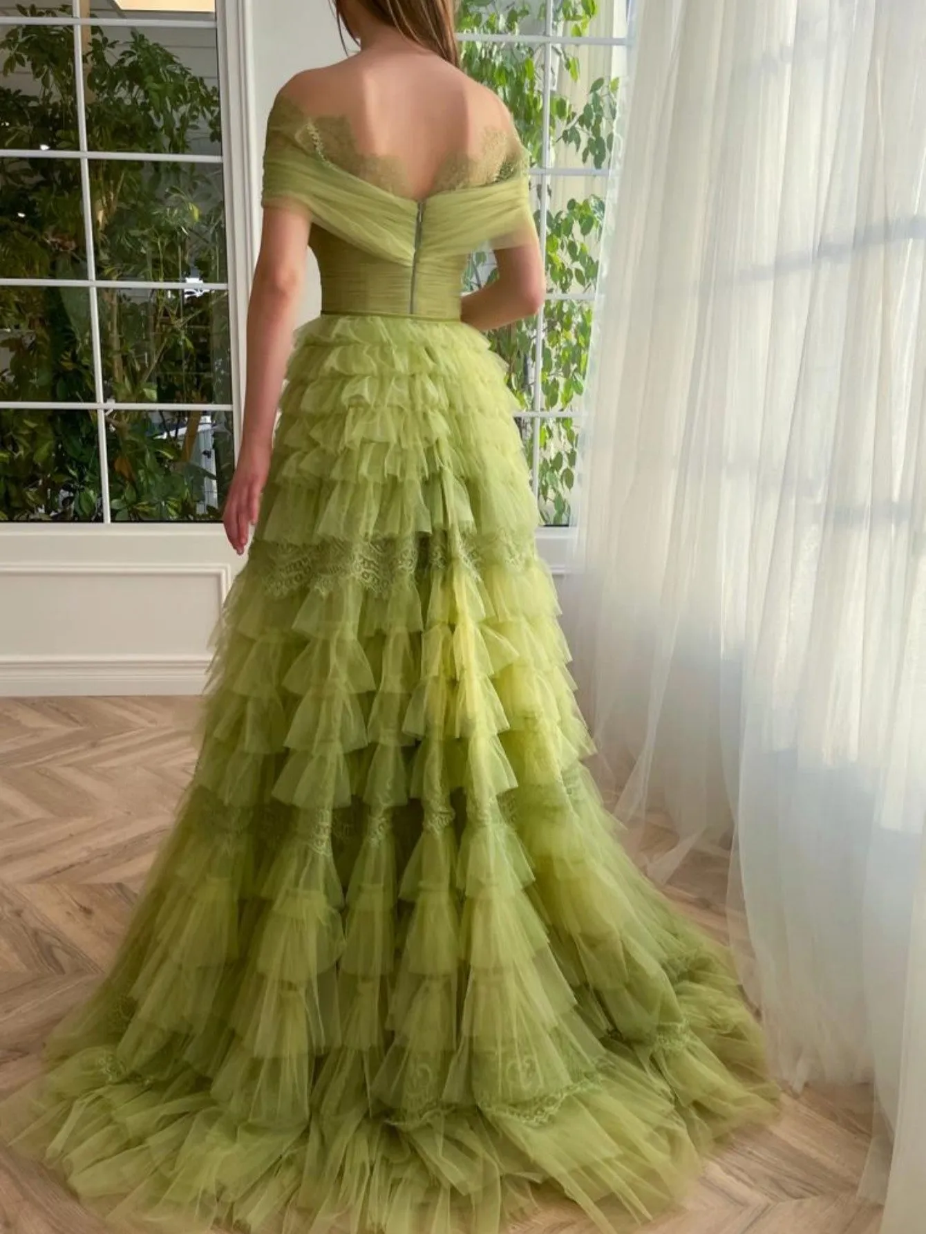 Sylvie |A Line Off the Shoulder Tulle Prom Dress