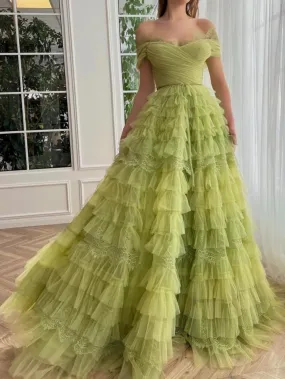 Sylvie |A Line Off the Shoulder Tulle Prom Dress