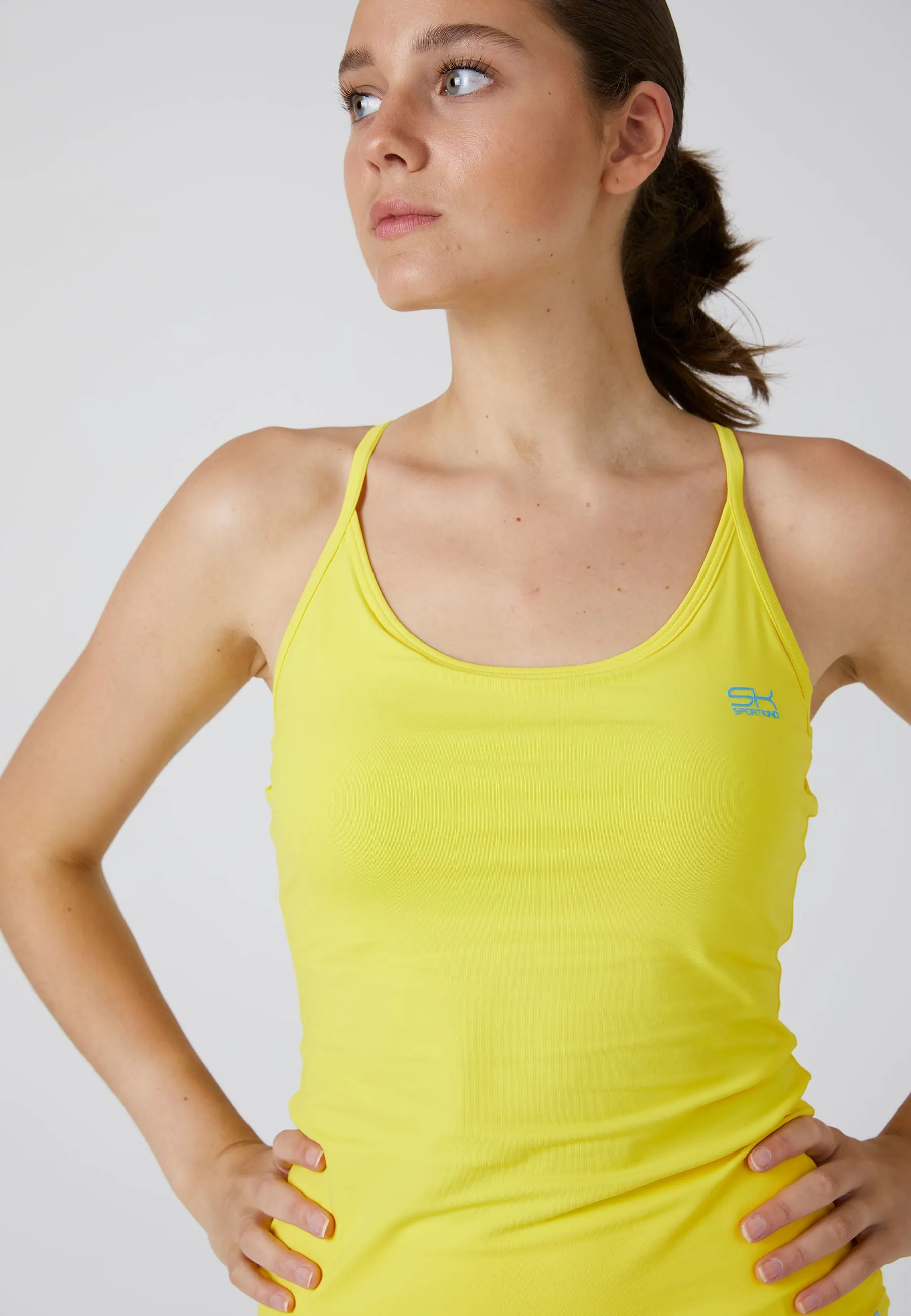 Tennis Spaghetti Tank Top, yellow