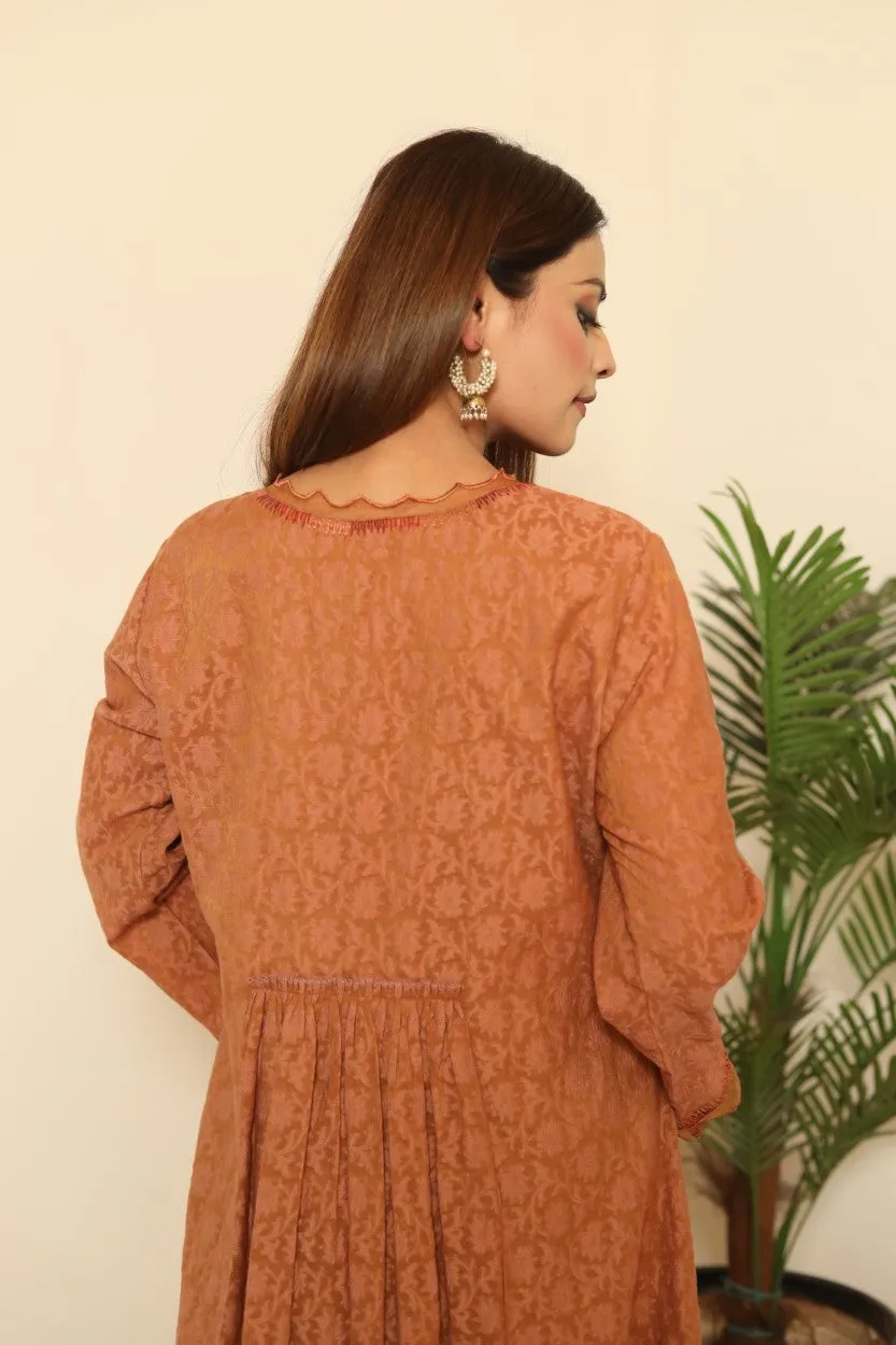 Textured Elegance Tunic Set- Bronze