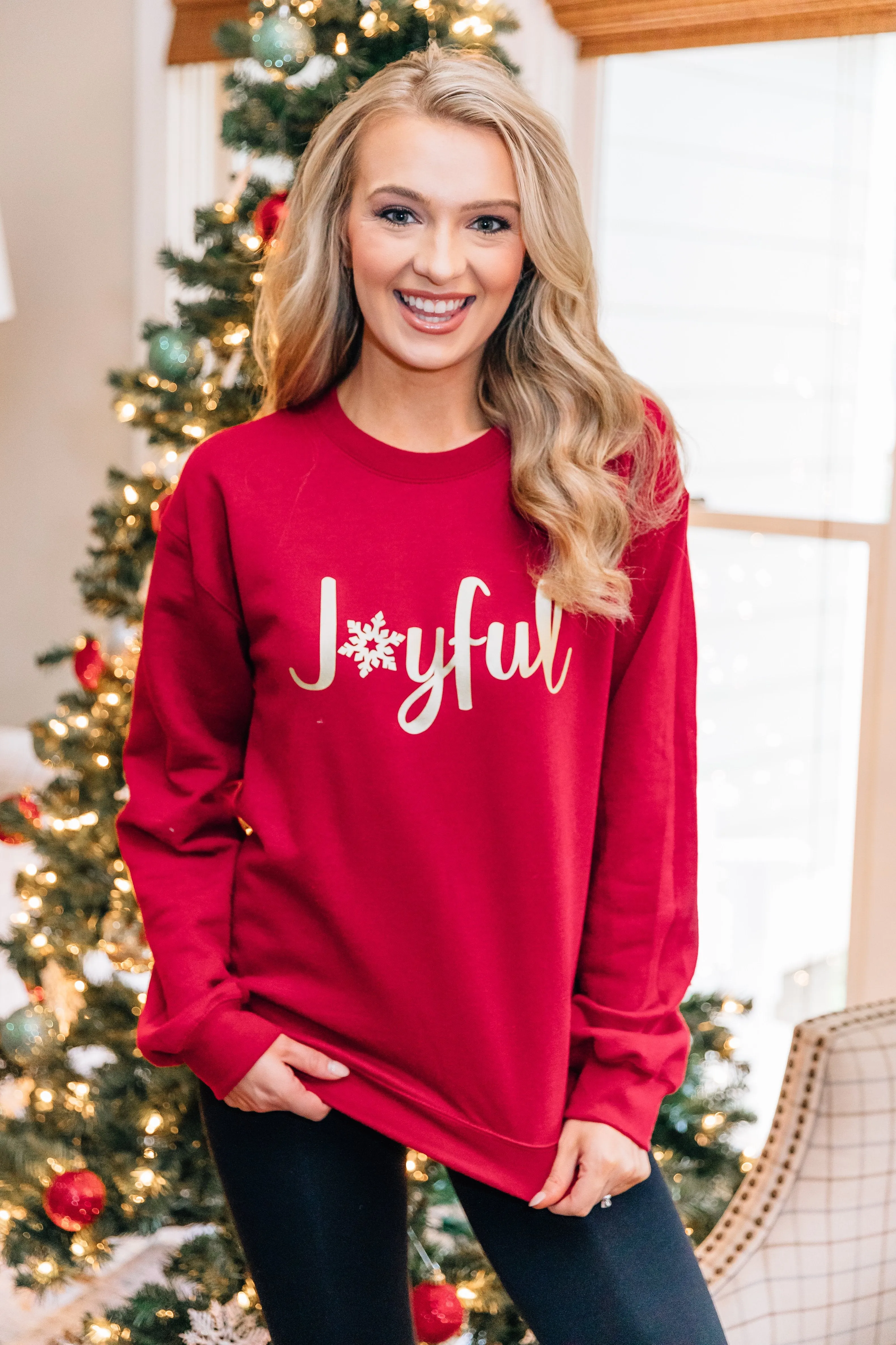 The Joyful Cardinal Red Graphic Sweatshirt