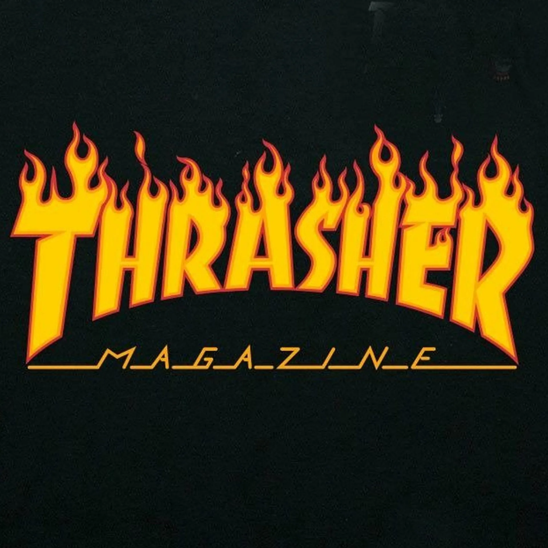 Thrasher | FLAME LONG SLEEVE  { BLACK