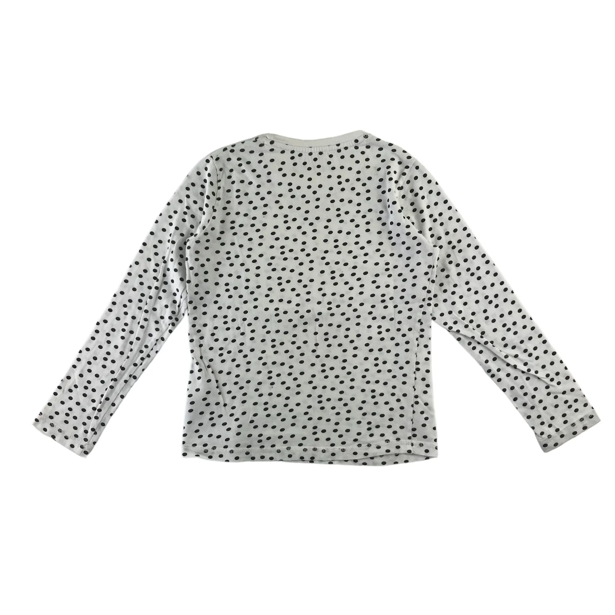 Tokyo Laundry t-shirt 8-9 years white polka dot long sleeve cotton