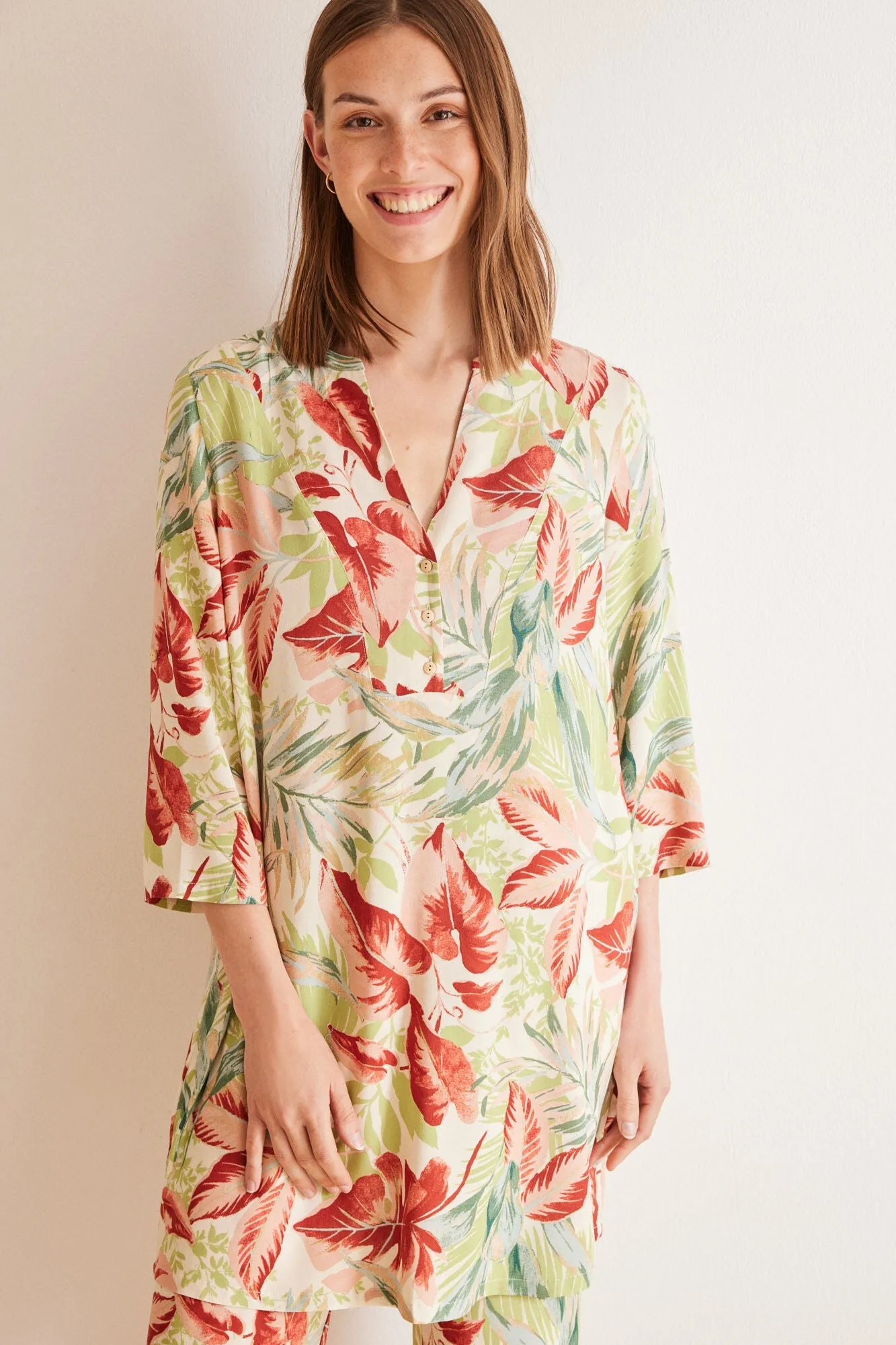 Tropical print beach camisole