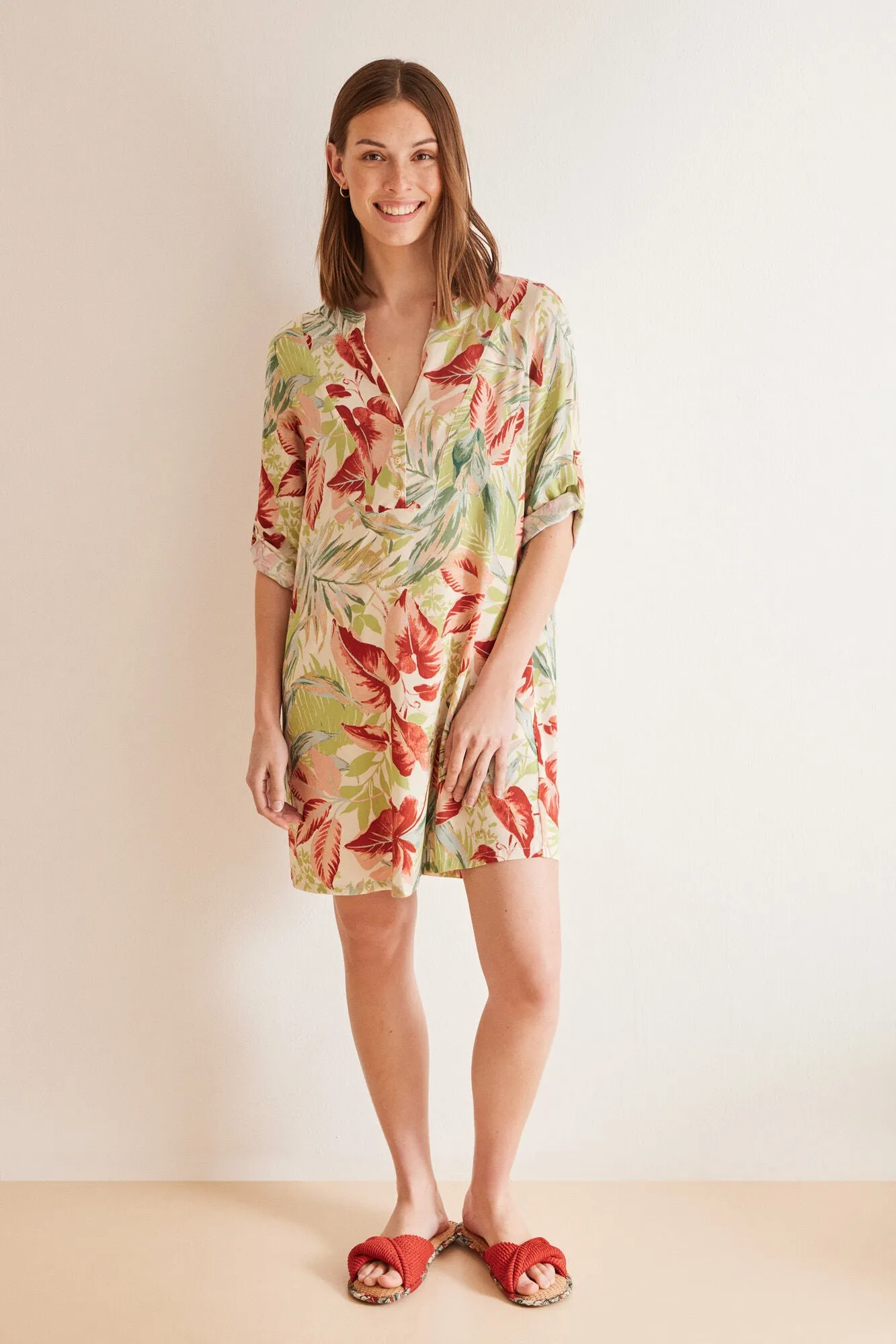 Tropical print beach camisole