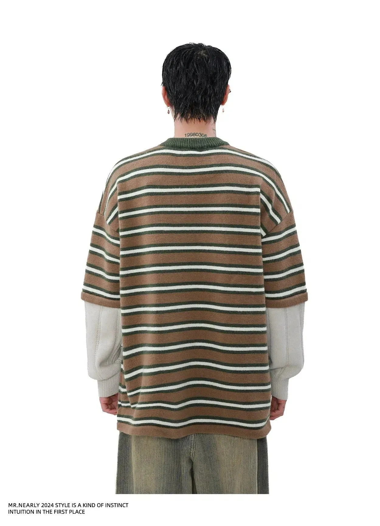 Two-Piece Logo Stripes Long Sleeve T-Shirt