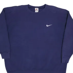 VINTAGE CLASSIC NIKE SWOOSH NAVY BLUE SWEATSHIRT 1990S 2XL MADE IN USA