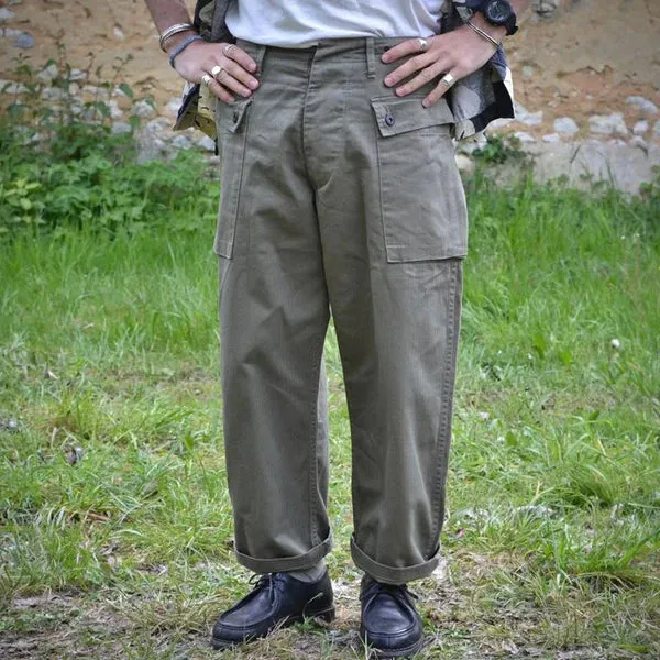 Vintage Multi-pocket Straight-Leg Loose Cargo Trousers