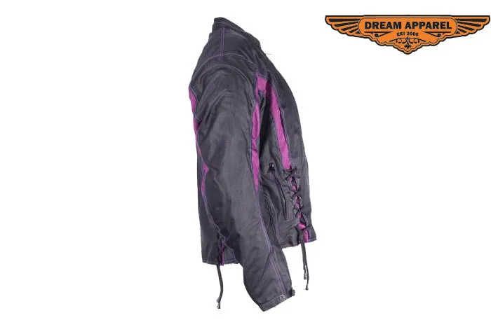 Womens Purple Textile Motorcycle Jacket