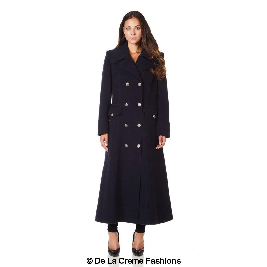 Wool Blend Double Breasted Maxi Coat (2004-WOOL)