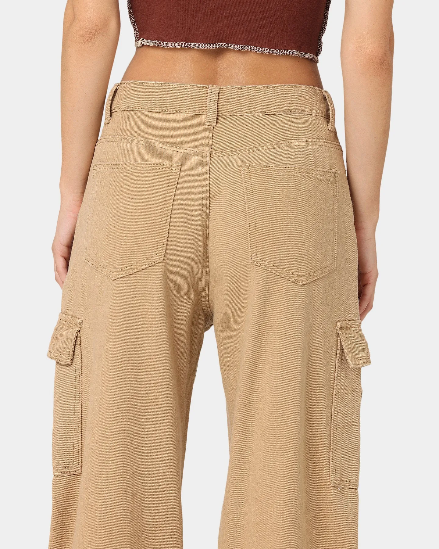 XXIII Women's Poppy Wide Leg Cargo Pants Tan