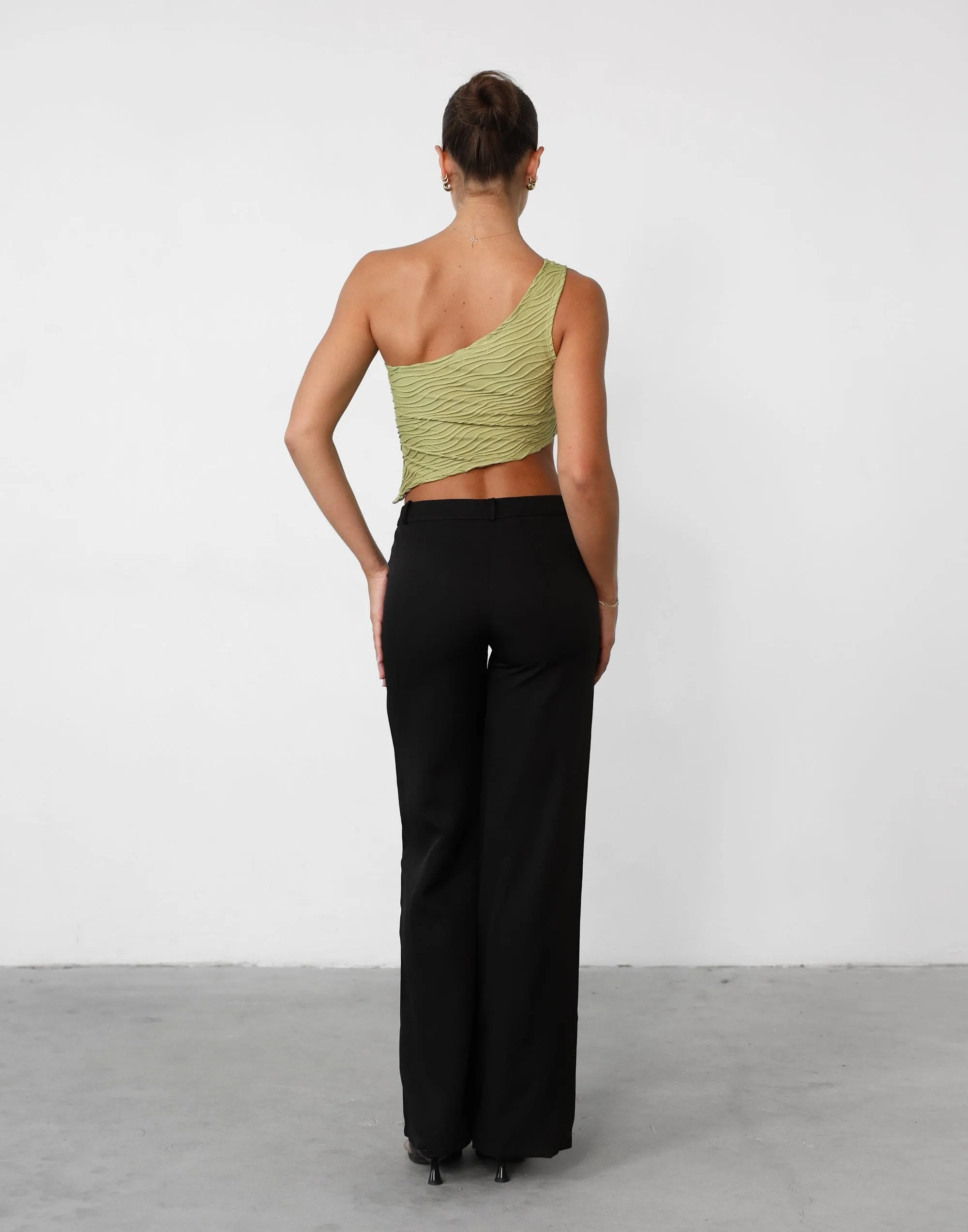 Yianna One Shoulder Top (Olive)